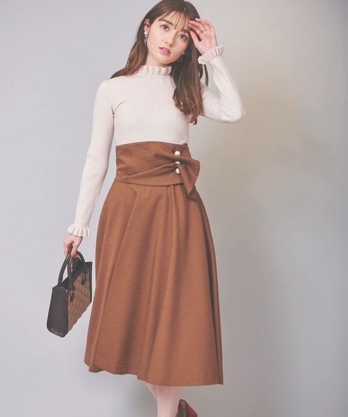 31 Sons de mode（トランテアン　ソン　ドゥ　モード）の「ハイネックリボンリブニット（ニット/セーター・レディース・ボルドー/ブラック/マスタード/オフホワイト・36）」の10枚目の写真