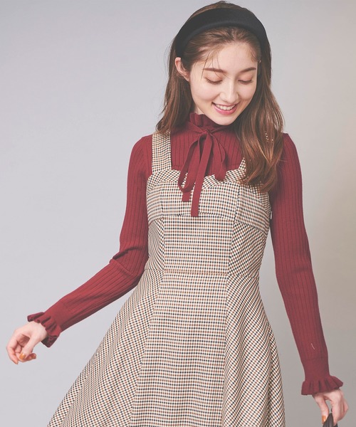 31 Sons de mode（トランテアン　ソン　ドゥ　モード）の「ハイネックリボンリブニット（ニット/セーター・レディース・ボルドー/ブラック/マスタード/オフホワイト・36）」の14枚目の写真