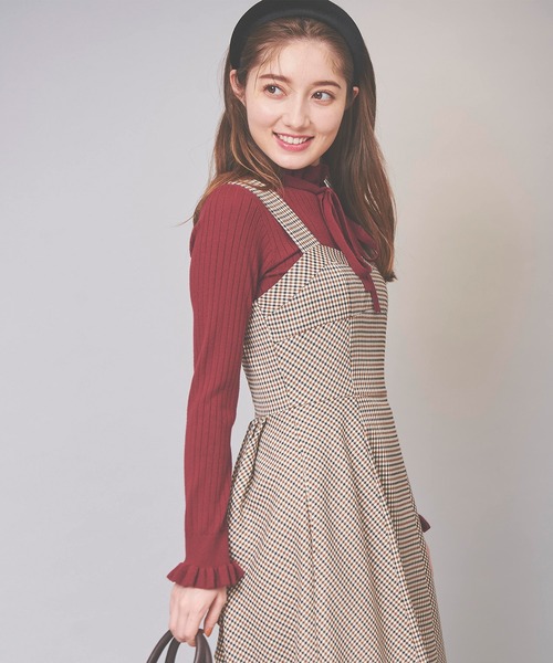 31 Sons de mode（トランテアン　ソン　ドゥ　モード）の「ハイネックリボンリブニット（ニット/セーター・レディース・ボルドー/ブラック/マスタード/オフホワイト・36）」の12枚目の写真