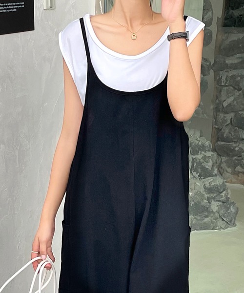 fd style（エフディ スタイル）の「[FD]ワイドジャンプスーツ（サロペット/オーバーオール・レディース・ブラック・FREE）」の6枚目の写真