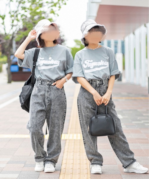 PairPair（ペアペア）の「異素材ロゴTシャツ（ユニセックス）（Tシャツ/カットソー・レディース・グレイッシュブルー/オフホワイト/カーキ/ネイビー・FREE）」の18枚目の写真