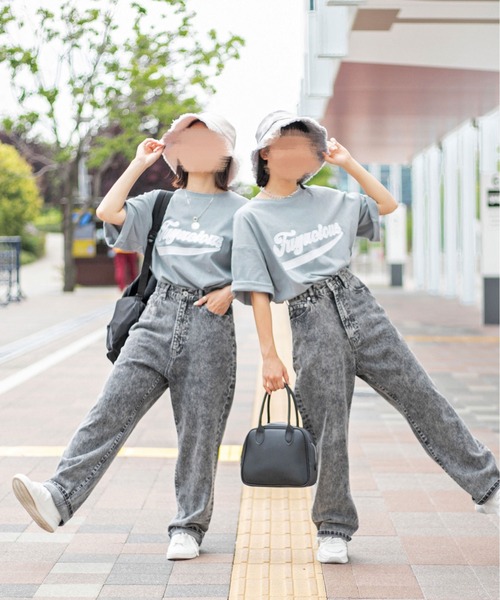 PairPair（ペアペア）の「異素材ロゴTシャツ（ユニセックス）（Tシャツ/カットソー・レディース・グレイッシュブルー/オフホワイト/カーキ/ネイビー・FREE）」の19枚目の写真