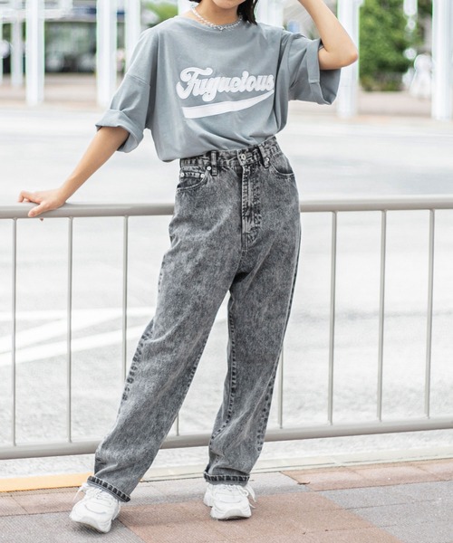 PairPair（ペアペア）の「異素材ロゴTシャツ（ユニセックス）（Tシャツ/カットソー・レディース・グレイッシュブルー/オフホワイト/カーキ/ネイビー・FREE）」の21枚目の写真