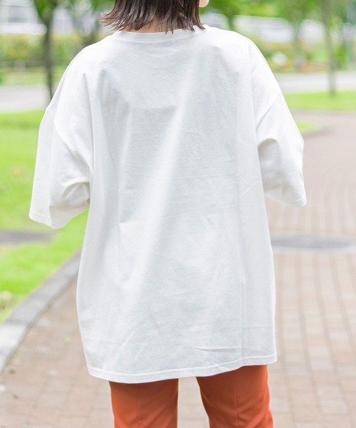 PairPair（ペアペア）の「異素材ロゴTシャツ（ユニセックス）（Tシャツ/カットソー・レディース・グレイッシュブルー/オフホワイト/カーキ/ネイビー・FREE）」の17枚目の写真