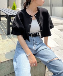 WHO'S WHO gallery | リングドット半袖カーデ(カーディガン/ボレロ)