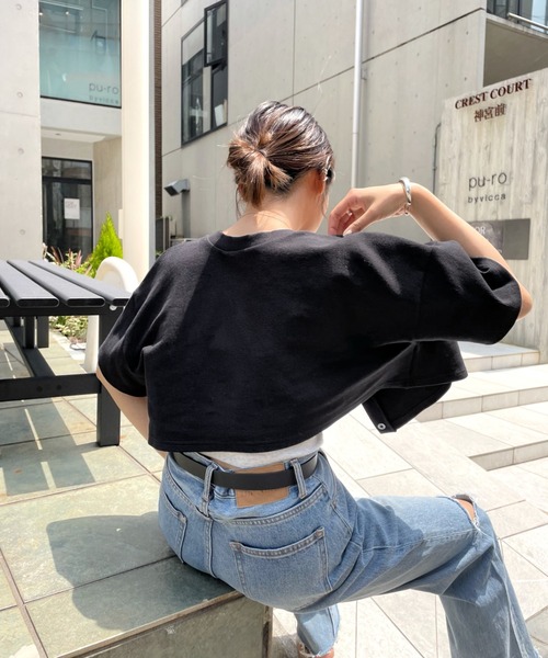 WHO'S WHO gallery（フーズフーギャラリー）の「リングドット半袖カーデ（カーディガン/ボレロ・レディース・ブラック/グリーン/トップグレー/オートミール・FREE）」の9枚目の写真