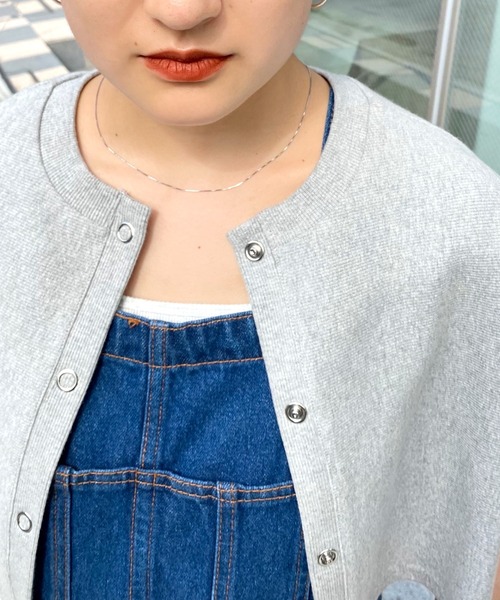 WHO'S WHO gallery（フーズフーギャラリー）の「リングドット半袖カーデ（カーディガン/ボレロ・レディース・ブラック/グリーン/トップグレー/オートミール・FREE）」の12枚目の写真