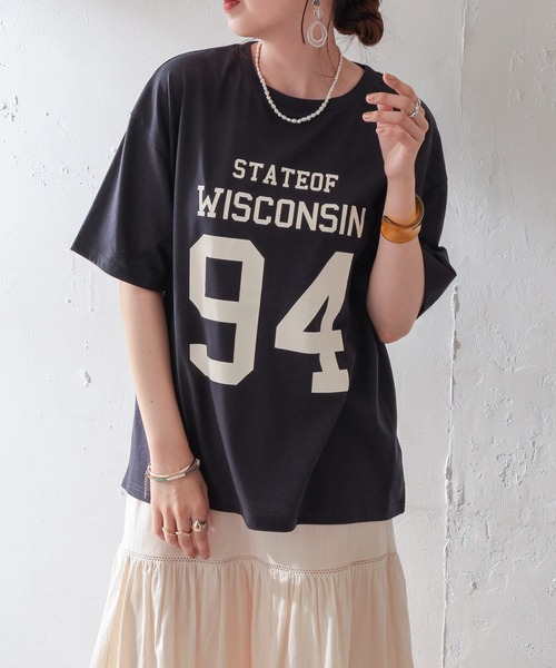 DISCOAT（ディスコート）の「【WEB限定】ナンバーリングロゴTシャツ（Tシャツ/カットソー・レディース・ホワイト/ブラック/アイボリー/スミクロ・FREE）」の3枚目の写真