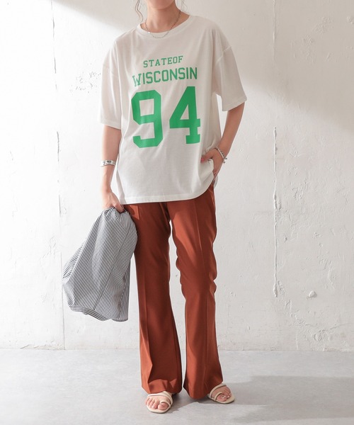 DISCOAT（ディスコート）の「【WEB限定】ナンバーリングロゴTシャツ（Tシャツ/カットソー・レディース・ホワイト/ブラック/アイボリー/スミクロ・FREE）」の14枚目の写真