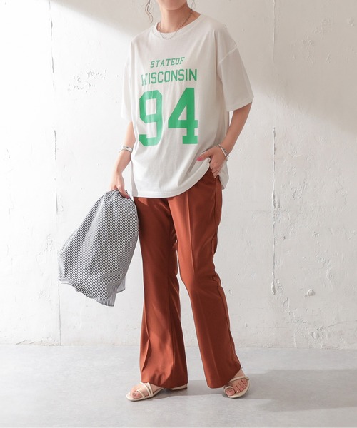 DISCOAT（ディスコート）の「【WEB限定】ナンバーリングロゴTシャツ（Tシャツ/カットソー・レディース・ホワイト/ブラック/アイボリー/スミクロ・FREE）」の12枚目の写真