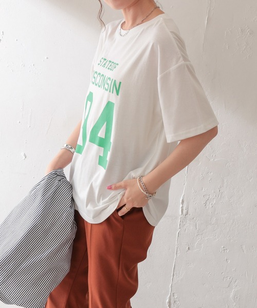 DISCOAT（ディスコート）の「【WEB限定】ナンバーリングロゴTシャツ（Tシャツ/カットソー・レディース・ホワイト/ブラック/アイボリー/スミクロ・FREE）」の17枚目の写真