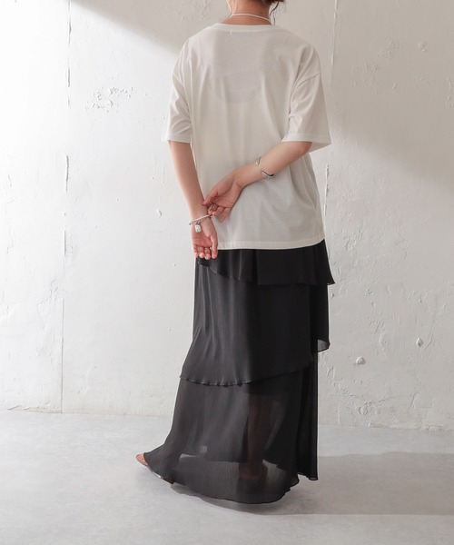 DISCOAT（ディスコート）の「【WEB限定】ナンバーリングロゴTシャツ（Tシャツ/カットソー・レディース・ホワイト/ブラック/アイボリー/スミクロ・FREE）」の7枚目の写真