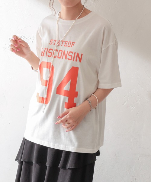 DISCOAT（ディスコート）の「【WEB限定】ナンバーリングロゴTシャツ（Tシャツ/カットソー・レディース・ホワイト/ブラック/アイボリー/スミクロ・FREE）」の10枚目の写真