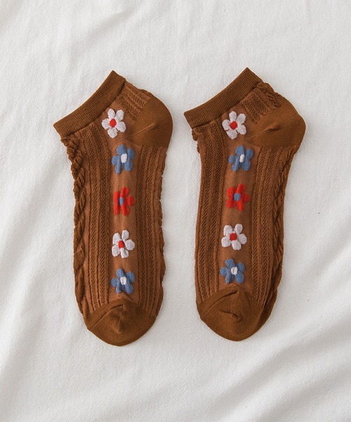 「kakko」（カッコ）の「レディース 花柄スニーカーソックス靴下（ソックス/靴下・レディース・A/B/C/D/E/F/G/H/I/J/K/L/M/N/O/P/S/Q/R・FREE）」の5枚目の写真