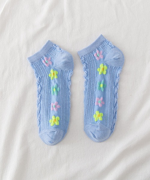 「kakko」（カッコ）の「レディース 花柄スニーカーソックス靴下（ソックス/靴下・レディース・A/B/C/D/E/F/G/H/I/J/K/L/M/N/O/P/S/Q/R・FREE）」の7枚目の写真