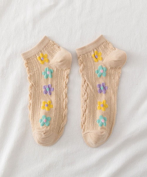 「kakko」（カッコ）の「レディース 花柄スニーカーソックス靴下（ソックス/靴下・レディース・A/B/C/D/E/F/G/H/I/J/K/L/M/N/O/P/S/Q/R・FREE）」の8枚目の写真