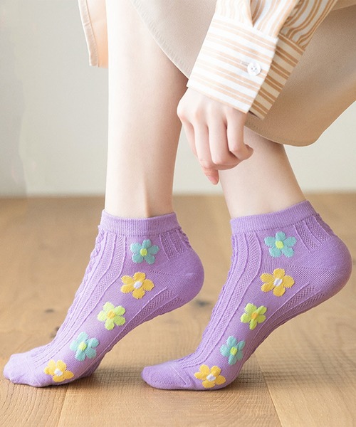 「kakko」（カッコ）の「レディース 花柄スニーカーソックス靴下（ソックス/靴下・レディース・A/B/C/D/E/F/G/H/I/J/K/L/M/N/O/P/S/Q/R・FREE）」の22枚目の写真