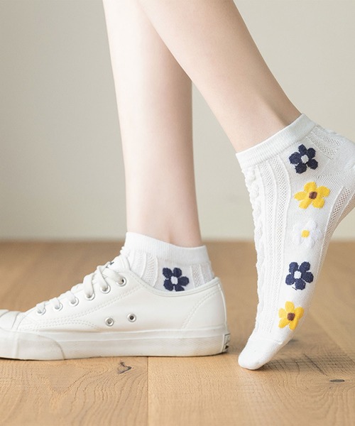 「kakko」（カッコ）の「レディース 花柄スニーカーソックス靴下（ソックス/靴下・レディース・A/B/C/D/E/F/G/H/I/J/K/L/M/N/O/P/S/Q/R・FREE）」の21枚目の写真