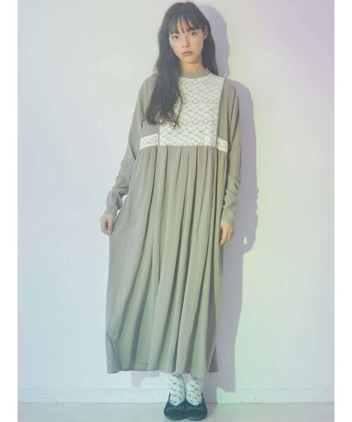 merry jenny（メリージェニー）の「レースビスチェレイヤードワンピース（ワンピース・レディース・ブラック/ベージュ/アイボリー・FREE）」の17枚目の写真