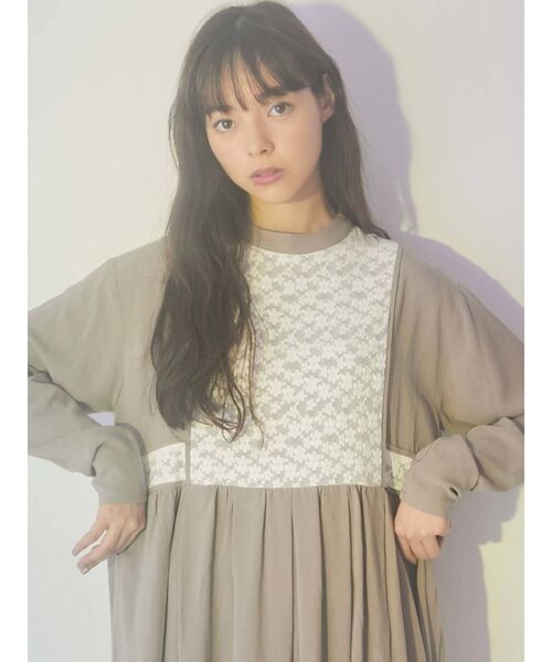 merry jenny（メリージェニー）の「レースビスチェレイヤードワンピース（ワンピース・レディース・ブラック/ベージュ/アイボリー・FREE）」の13枚目の写真