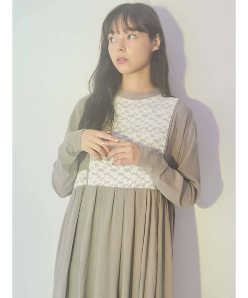 merry jenny（メリージェニー）の「レースビスチェレイヤードワンピース（ワンピース・レディース・ブラック/ベージュ/アイボリー・FREE）」の9枚目の写真