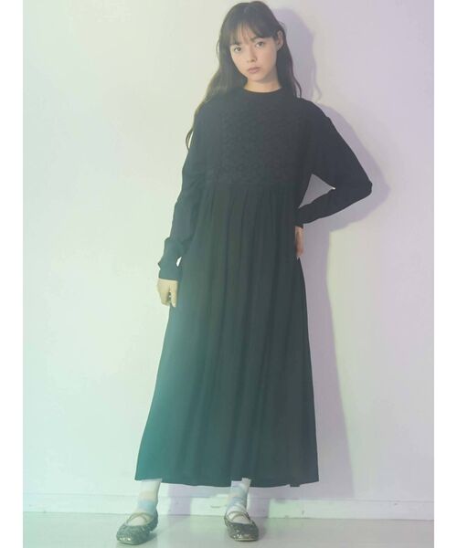 merry jenny（メリージェニー）の「レースビスチェレイヤードワンピース（ワンピース・レディース・ブラック/ベージュ/アイボリー・FREE）」の14枚目の写真