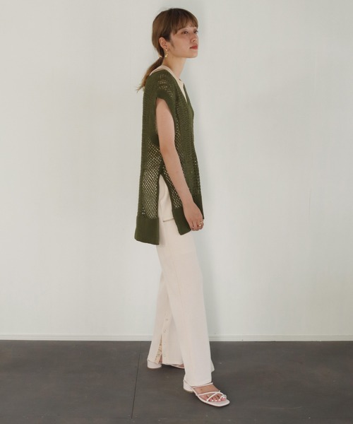 CLEIO（クレイオ）の「【CLEIO】クロシェハンドニットベスト（ニット/セーター・レディース・ダークブラウン/カーキ/アイボリー・FREE）」の18枚目の写真