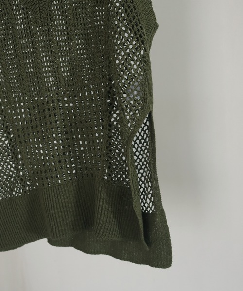 CLEIO（クレイオ）の「【CLEIO】クロシェハンドニットベスト（ニット/セーター・レディース・ダークブラウン/カーキ/アイボリー・FREE）」の22枚目の写真