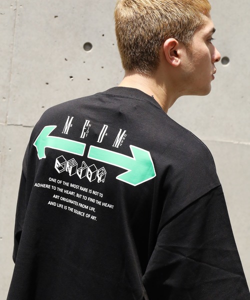 M.E.D.M（エムイーディーエム）の「M.E.D.M/エムイーディーエム MEDM Exit Tee Tシャツ（Tシャツ/カットソー・メンズ・ホワイト/ブラック・M/L/XL）」の2枚目の写真