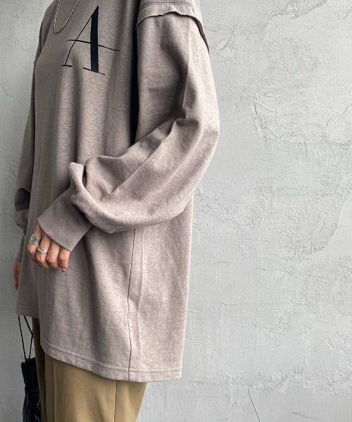 AMERICANA（アメリカーナ）の「[Americana×JEANS FACTORY/アメリカーナ×ジーンズファクトリー] 別注 バックプリントレイヤードロンT（Tシャツ/カットソー・レディース・ホワイト/スミクロ/モカ・ONE SIZE）」の20枚目の写真