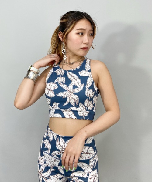 Ungrid（アングリッド）の「【ムラサキスポーツ別注】UNGRID/アングリッド 水陸両用  リーフ柄/くすみカラー/ フィットネスブラトップ/セットアップ対応  61311（水着・レディース・グリーン/ブルー/カーキ・M/L）」の13枚目の写真