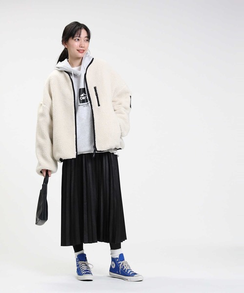 CAMP7（キャンプセブン）の「【CAMP7】リバーシブルボアジャケット（その他アウター・レディース・オフホワイト/グリーン/ホワイト×カーキブラウン・M/L）」の5枚目の写真