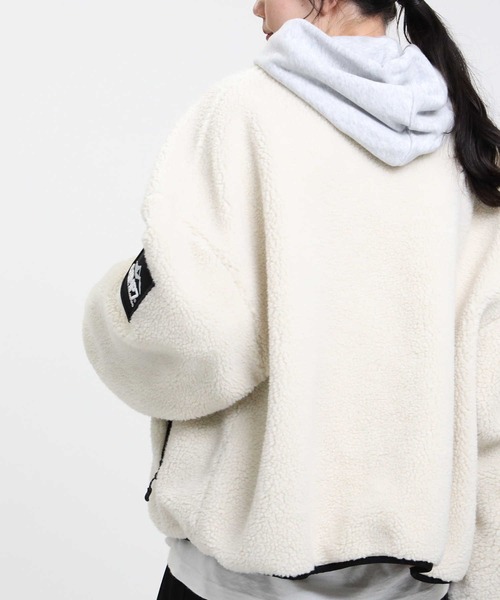 CAMP7（キャンプセブン）の「【CAMP7】リバーシブルボアジャケット（その他アウター・レディース・オフホワイト/グリーン/ホワイト×カーキブラウン・M/L）」の7枚目の写真