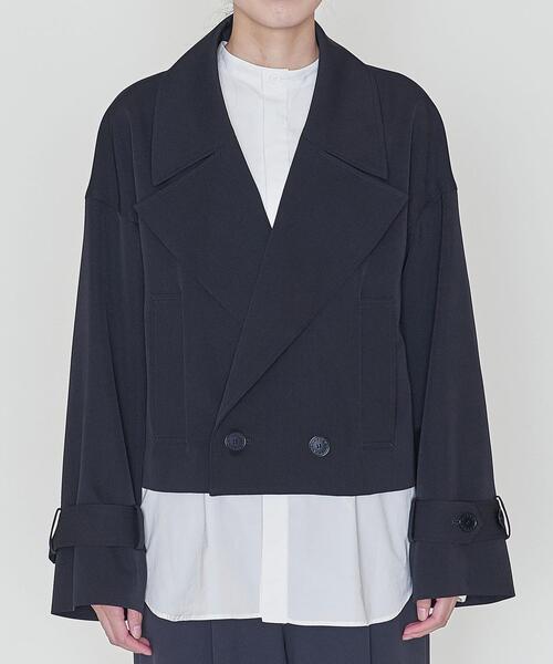 ASTRAET（アストラット）の「＜ASTRAET（アストラット）＞ギャバ ショート トレンチコート（トレンチコート・レディース・ネイビー/モカ・FREE）」の15枚目の写真