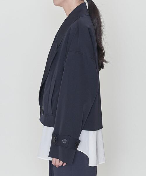 ASTRAET（アストラット）の「＜ASTRAET（アストラット）＞ギャバ ショート トレンチコート（トレンチコート・レディース・ネイビー/モカ・FREE）」の13枚目の写真