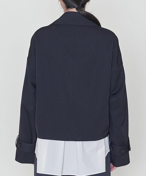 ASTRAET（アストラット）の「＜ASTRAET（アストラット）＞ギャバ ショート トレンチコート（トレンチコート・レディース・ネイビー/モカ・FREE）」の3枚目の写真