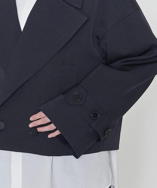 ASTRAET（アストラット）の「＜ASTRAET（アストラット）＞ギャバ ショート トレンチコート（トレンチコート・レディース・ネイビー/モカ・FREE）」の5枚目の写真