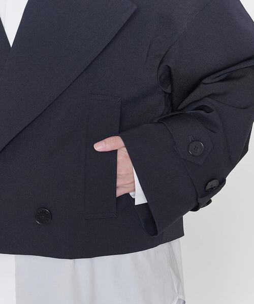 ASTRAET（アストラット）の「＜ASTRAET（アストラット）＞ギャバ ショート トレンチコート（トレンチコート・レディース・ネイビー/モカ・FREE）」の7枚目の写真