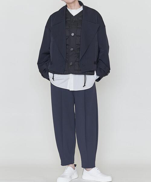 ASTRAET（アストラット）の「＜ASTRAET（アストラット）＞ギャバ ショート トレンチコート（トレンチコート・レディース・ネイビー/モカ・FREE）」の4枚目の写真