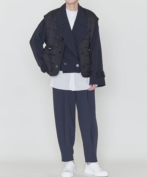 ASTRAET（アストラット）の「＜ASTRAET（アストラット）＞ギャバ ショート トレンチコート（トレンチコート・レディース・ネイビー/モカ・FREE）」の12枚目の写真