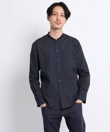 TAKEO KIKUCHI | マルチ ストライプ バンドカラー シャツ(シャツ/ブラウス)
