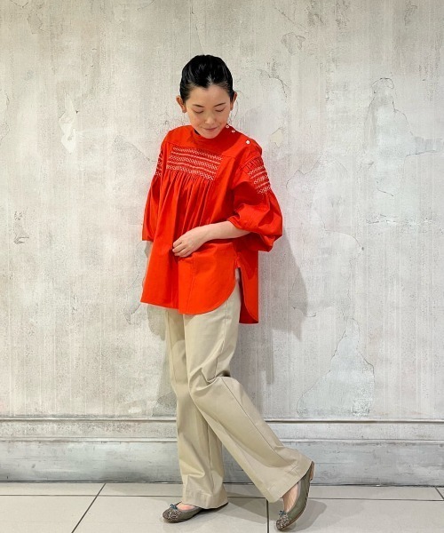 BEARDSLEY（ビアズリー）の「ストレート綿パンツ（その他パンツ・レディース・カーキ/ベージュ・0/1）」の3枚目の写真