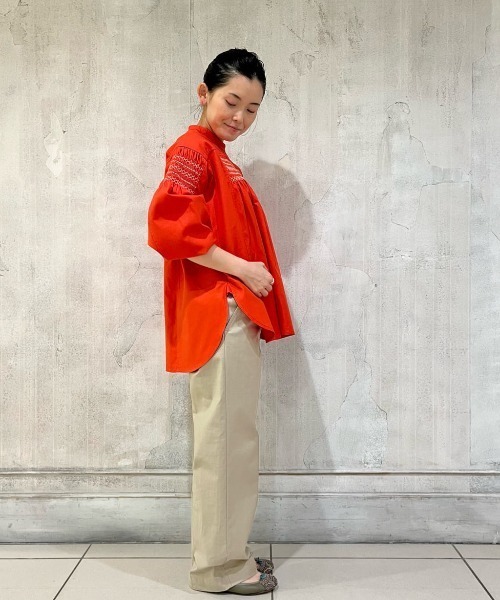 BEARDSLEY（ビアズリー）の「ストレート綿パンツ（その他パンツ・レディース・カーキ/ベージュ・0/1）」の4枚目の写真