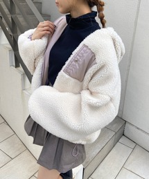 OLIVE des OLIVE | ２wayで着まわし抜群！！リバ－シブルボアフードブルゾン(ブルゾン)