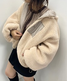 OLIVE des OLIVE | 【WEB限定】リバ－シブルボアフードブルゾン(ブルゾン)