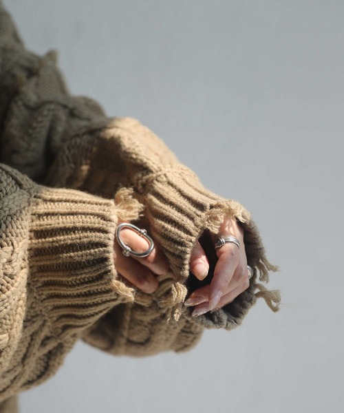 antiqua(アンティカ)の「バックルデザインニット(ニット/セーター・レディース・ブラック/ブルー/カーキ・FREE)」の13枚目の写真