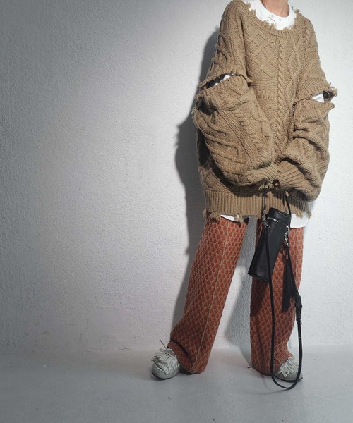 antiqua(アンティカ)の「バックルデザインニット(ニット/セーター・レディース・ブラック/ブルー/カーキ・FREE)」の14枚目の写真