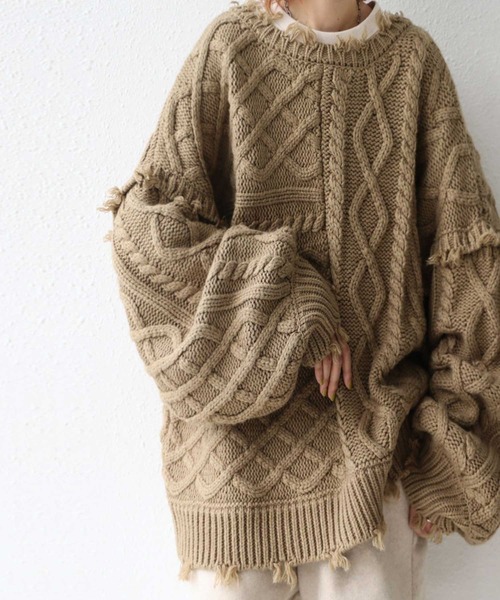 antiqua(アンティカ)の「バックルデザインニット(ニット/セーター・レディース・ブラック/ブルー/カーキ・FREE)」の17枚目の写真