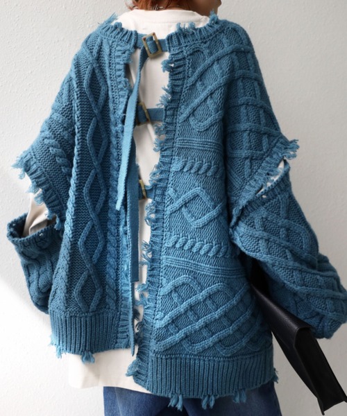 antiqua(アンティカ)の「バックルデザインニット(ニット/セーター・レディース・ブラック/ブルー/カーキ・FREE)」の19枚目の写真