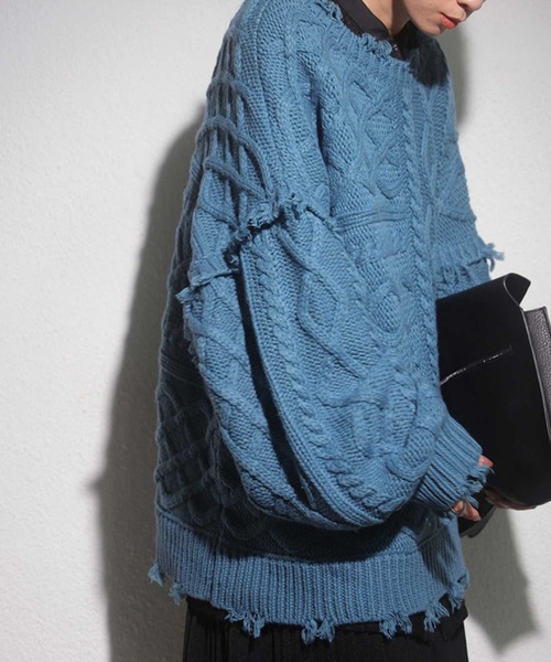 antiqua(アンティカ)の「バックルデザインニット(ニット/セーター・レディース・ブラック/ブルー/カーキ・FREE)」の21枚目の写真